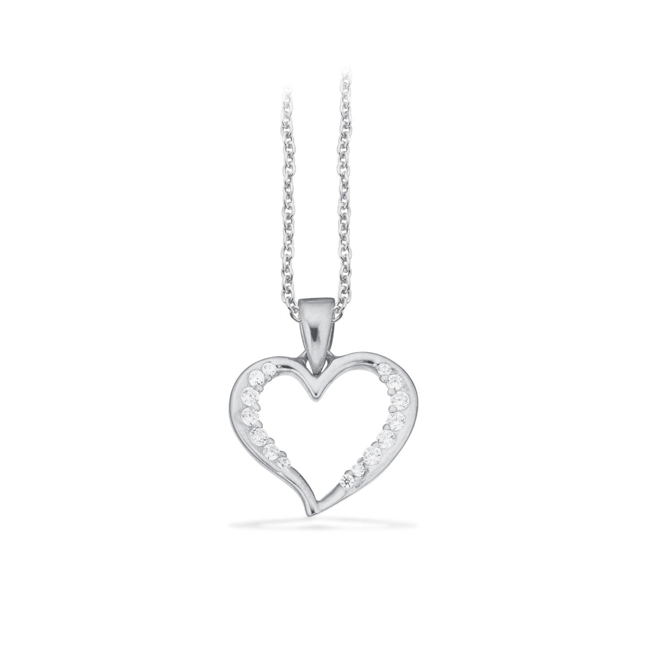 Pendant heart zir. 925 rho.