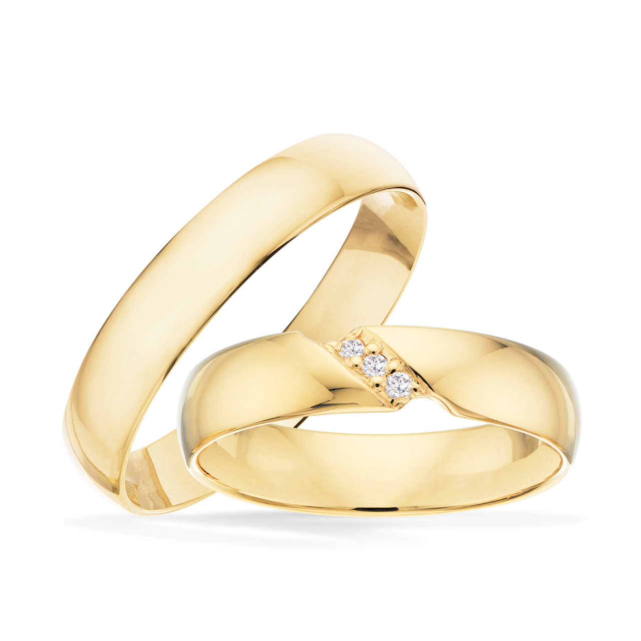 Hjerteringe diagonal 0,03 H-W/SI 14 kt.