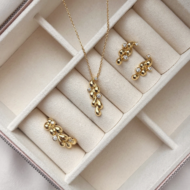 Vedhæng cubic zir. sølv fg. m/kæde