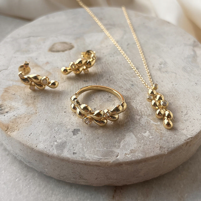 Vedhæng cubic zir. sølv fg. m/kæde