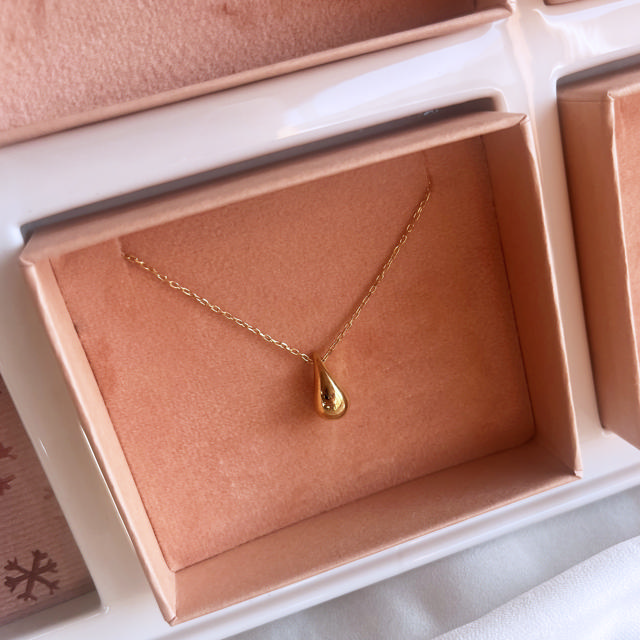 Vedhæng dråbe 7x11mm sølv fg. m/kæde