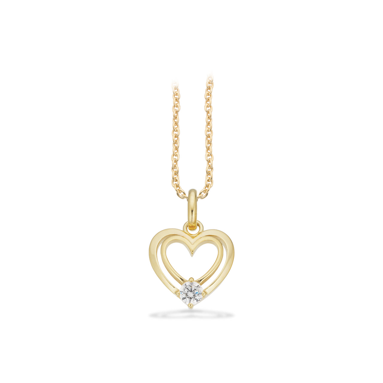 Pendant heart zir. 925 goldplated