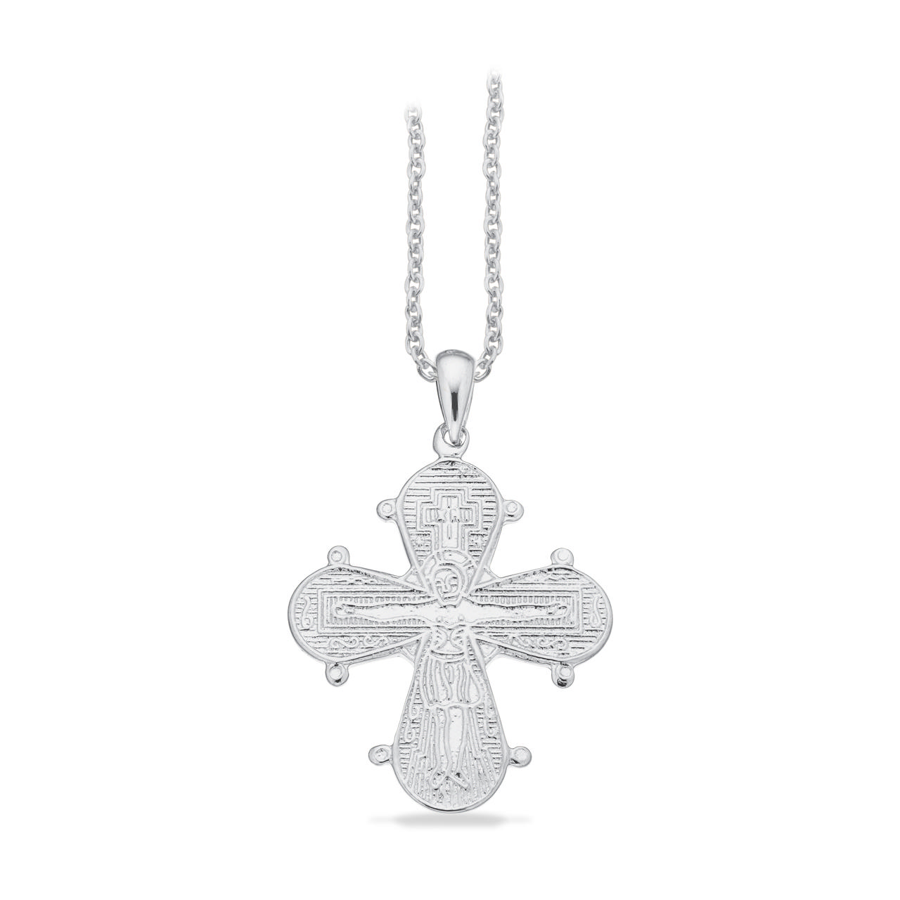 *Dagmarkors 22 x 18 mm blank bagside sølv m/kæde