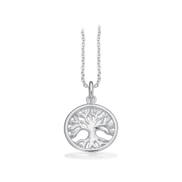 Vedhæng Livets Træ sølv m/kæde