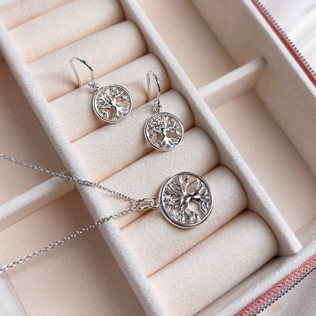 Vedhæng Livets Træ sølv m/kæde