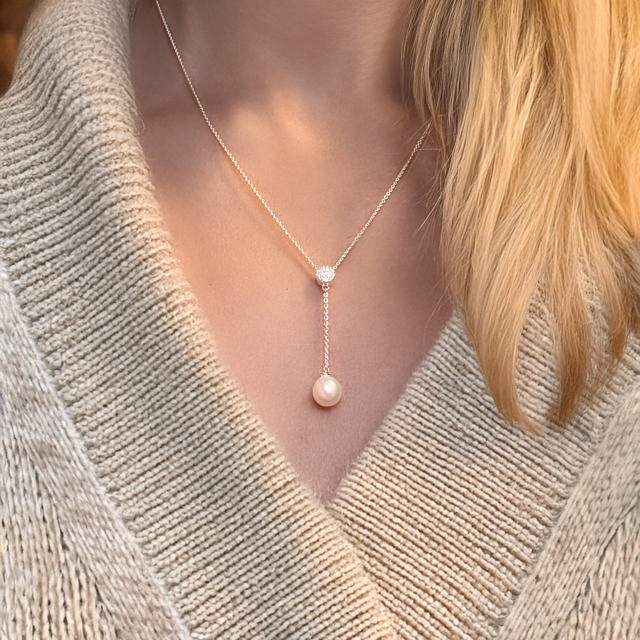 *Vedhæng fkp/cubic zir. sølv m/kæde