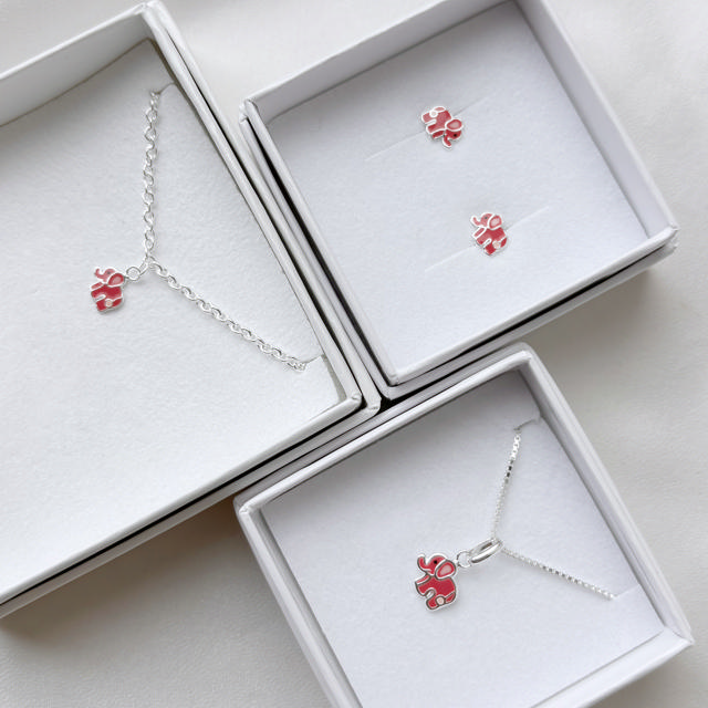 *Girls vedhæng lyserød elefant sølv m/kæde