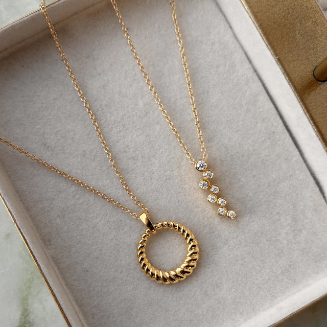 SoHo vedhæng cubic zir. sølv fg. m/kæde