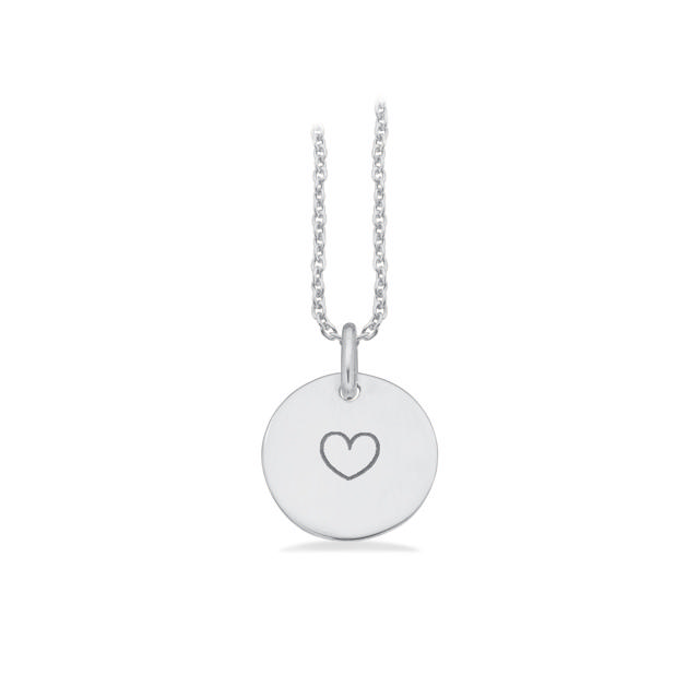 *#TagMe 13 mm. blank sølv m/kæde