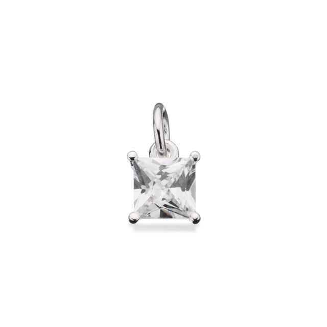 PENDANT 925 WHITE SQUARE ZIR