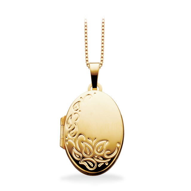 Medaljon oval 24 x 17 mm. 8 kt.