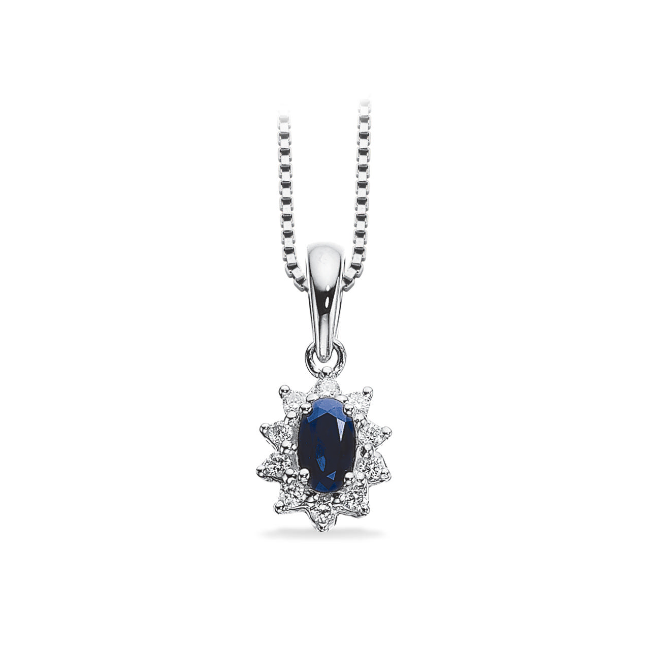 *Diana vedhæng roset 0,10 H-W/SI-safir 14 kt.