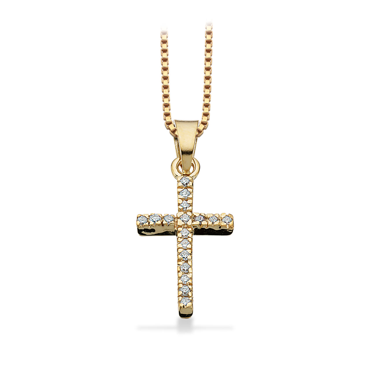 Pendant cross 0,09 H-W/1.P 585 yell.