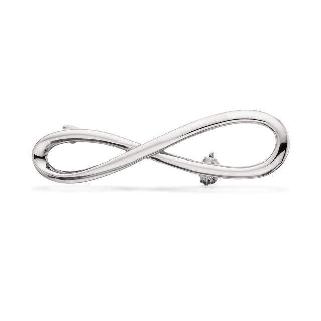 Broche uendelighedstegn sølv rh.