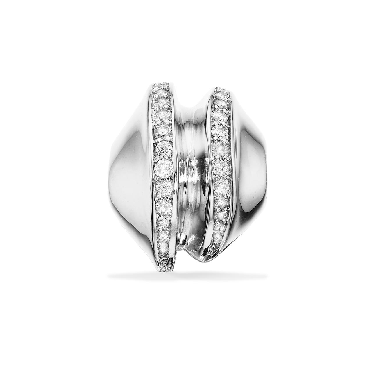 Close2me perlelås syn. cubic zir. 15 mm sølv rh.