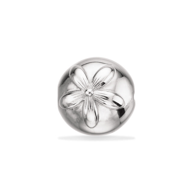Close2me perlelås blomst 14*15 mm sølv rh.
