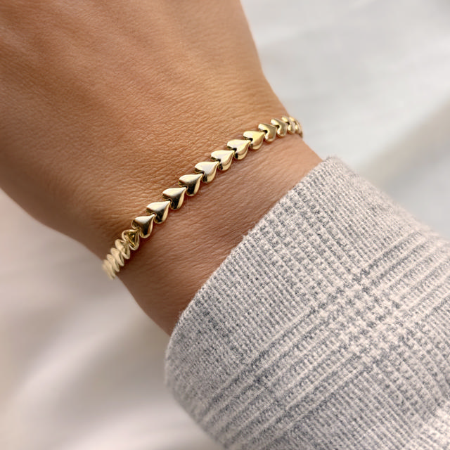 *Armbånd hjerter sølv fg. 17+2 cm