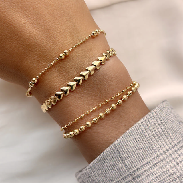 *Armbånd hjerter sølv fg. 17+2 cm