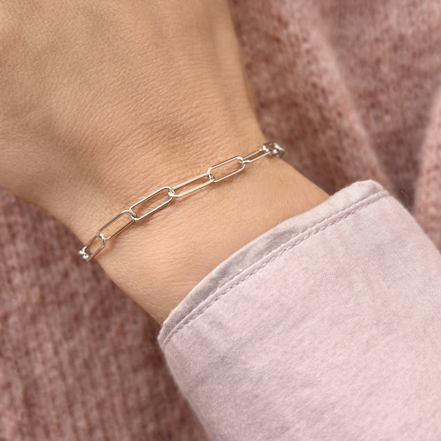 *Armbånd links sølv rh. 17+2 cm
