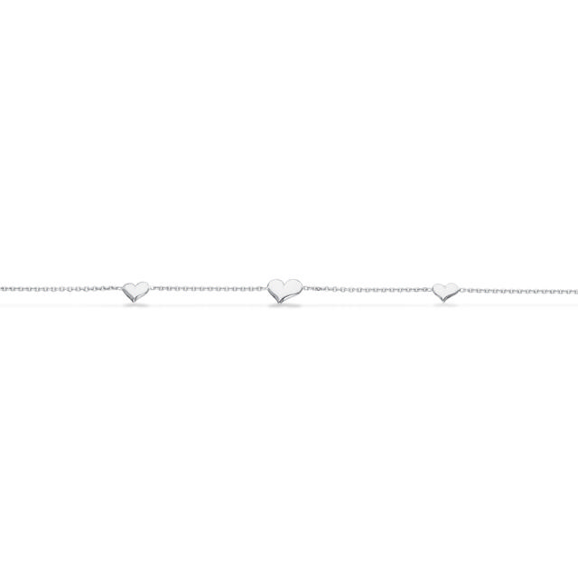 *Armbånd hjerter sølv rh. 17+2 cm