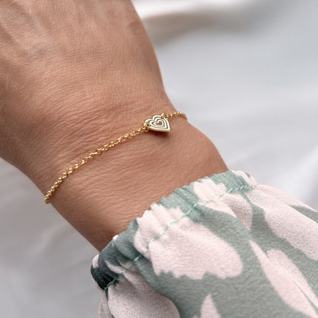 *Armbånd hjerte sølv fg. 17+2 cm