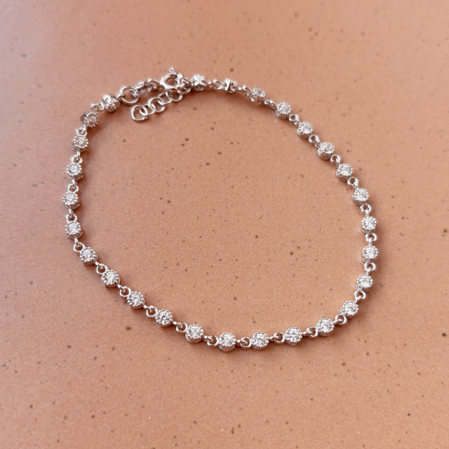 *SoHo armbånd cubic zir. sølv rh. 17+2 cm