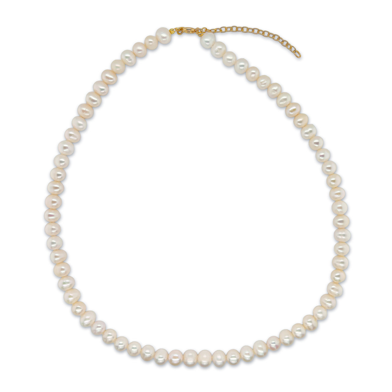 Halskæde fkp. 6-6,5 mm sølv fg. 42+7cm