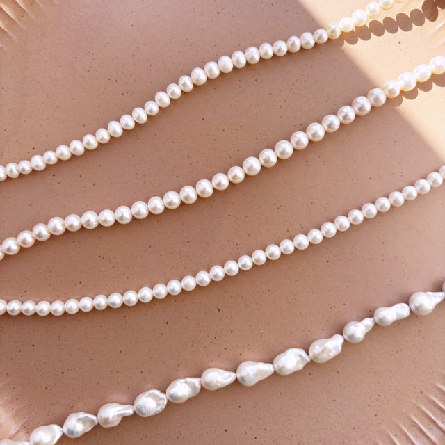 Halskæde fkp. 8-9 mm sølv fg. 42+3cm