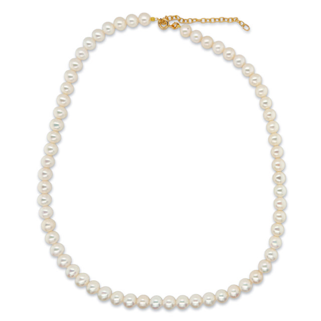 Halskæde fkp. 6,5-7 mm sølv fg. 42+3cm