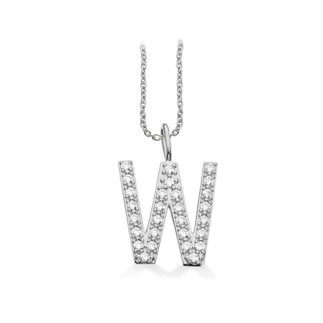 Type syn.zir. W sølv m/kæde