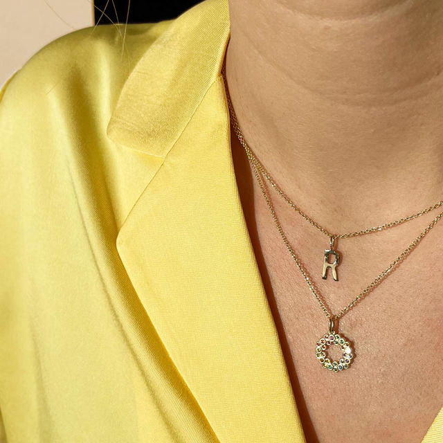 Type R 8 kt. m/sølvkæde