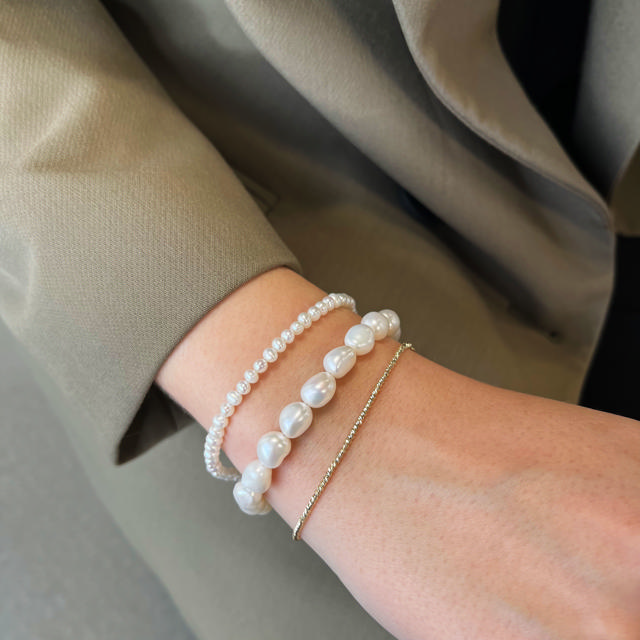 Armbånd facetteret kugler 17,5+1,5cm 8 kt.