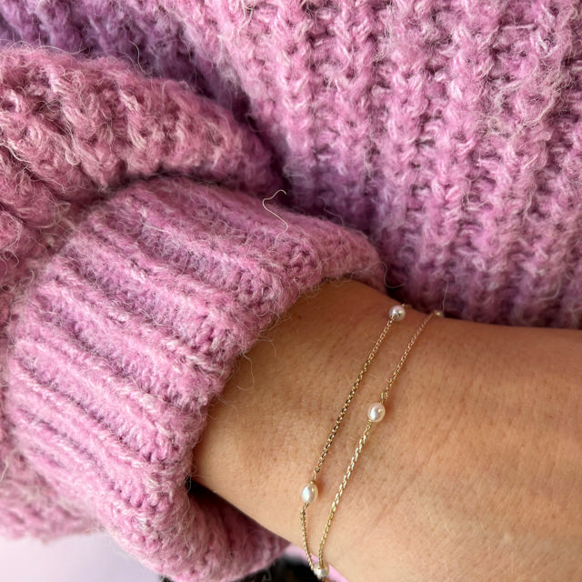 Armbånd fkp. dobbelt rk. 17+2cm 9 kt.