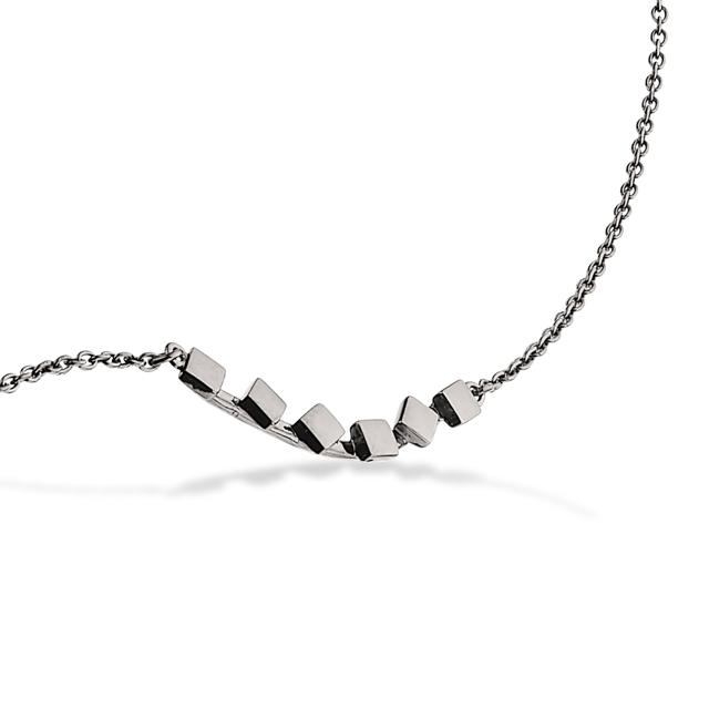 Collier sølv sort-rh.