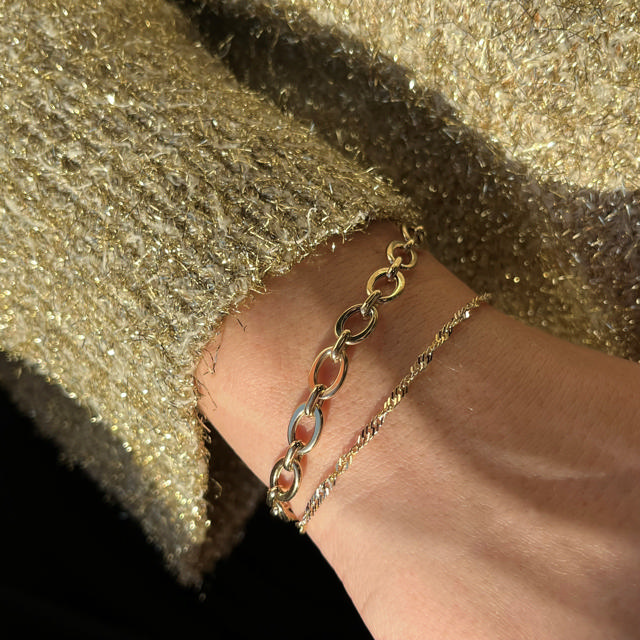 Armbånd ovale links 18,5 cm. 8kt.