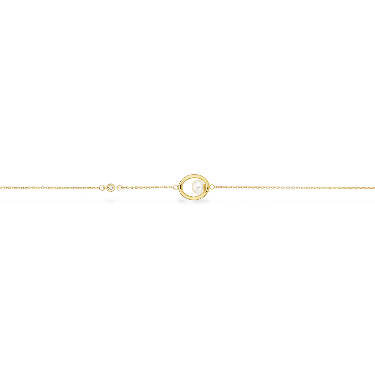 Armbånd fkp./cubic zir. 17,5+1,5cm 8 kt.