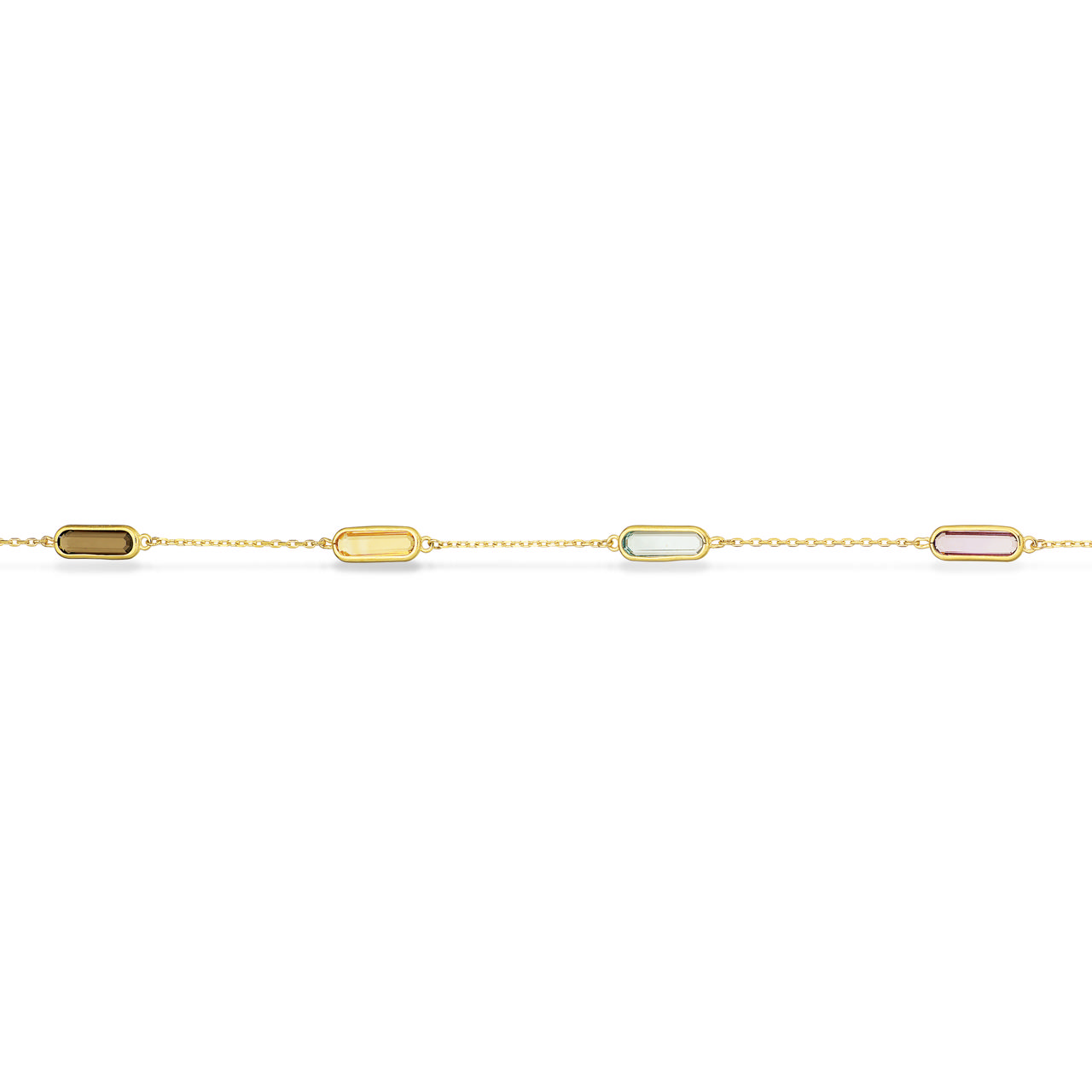 Armbånd multicolor cubic zir. 17,5+1,5cm 8 kt.