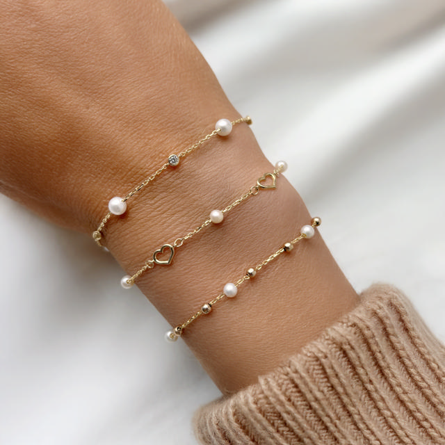 *Armbånd kugler fkp.17+2 cm  8 kt.