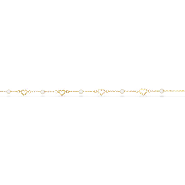 *Armbånd hjerter fkp.17+2 cm  8 kt.