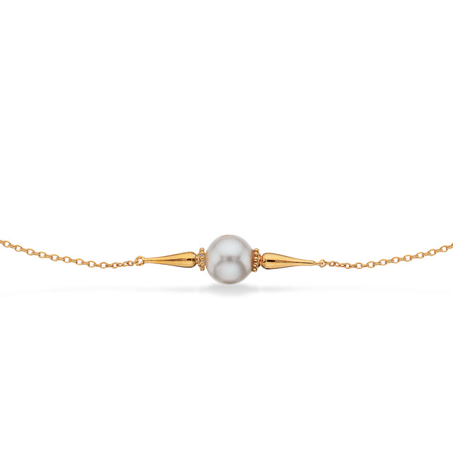 Collier Swarowski perle sølv fg.