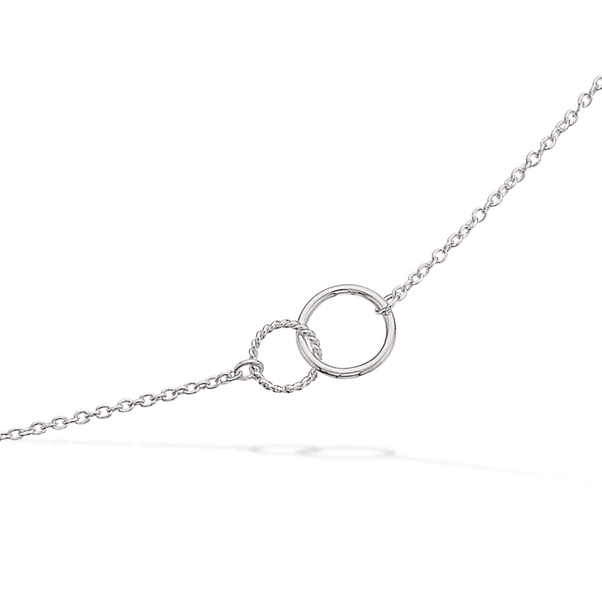 Collier dobbelt cirkel sølv