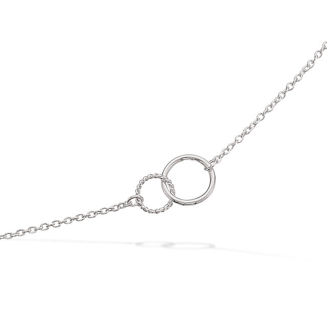 Collier dobbelt cirkel sølv