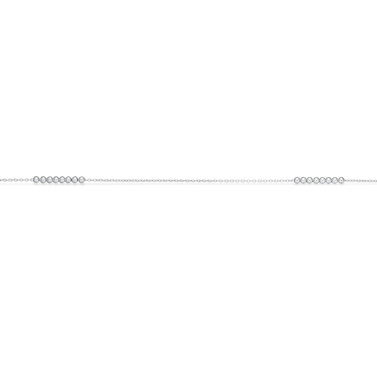 Ankelkæde kugler sølv rh. 23+2 cm.