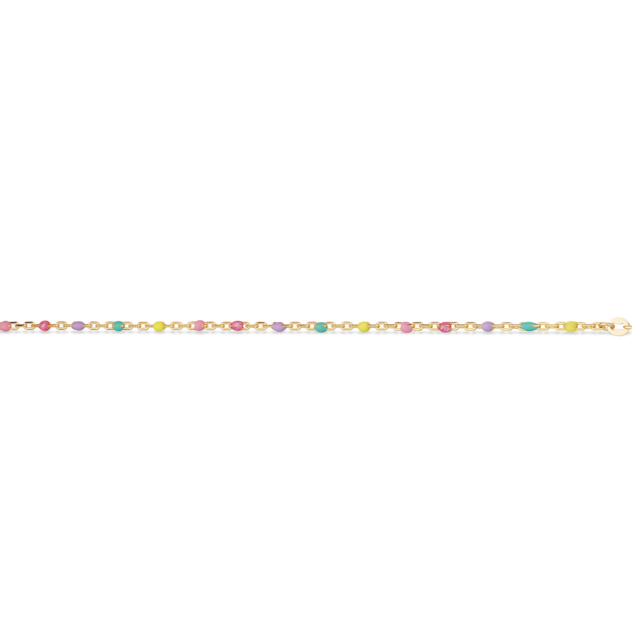 Ankelkæde links multicolor emalje sølv fg23+2 cm.
