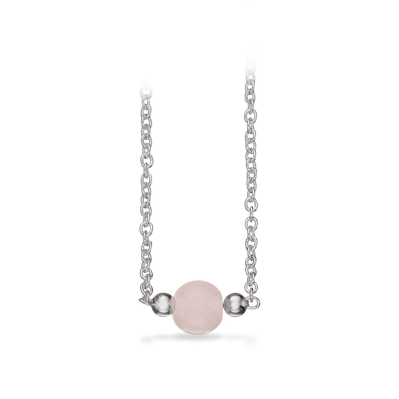 Collier rosa opal sølv 