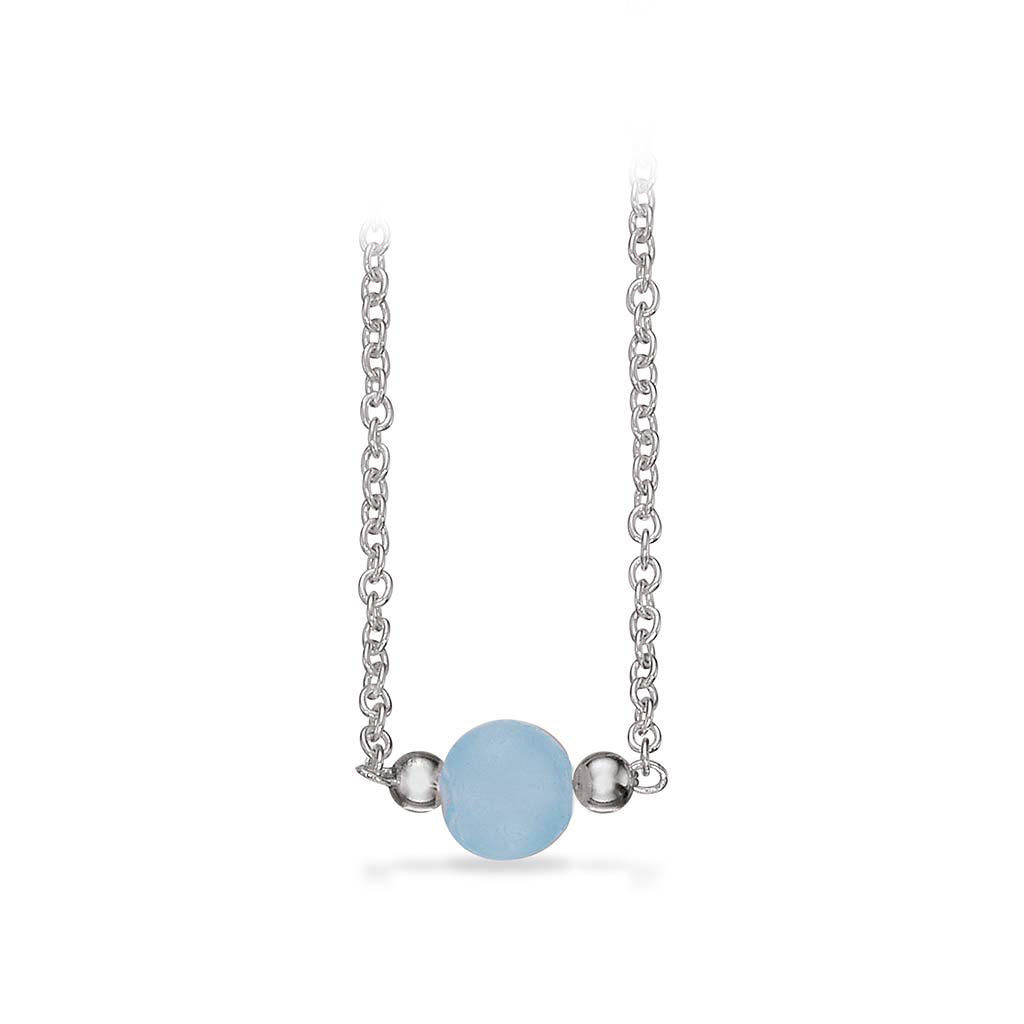 Halskøde lys safir opal sølv 