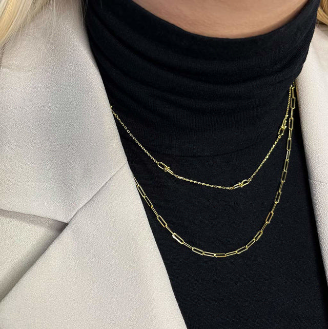 Kæde u-links og kæde sølv fg.