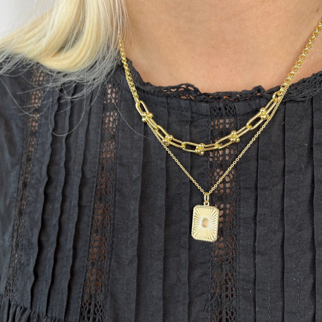 Halskæde u-links sølv fg.