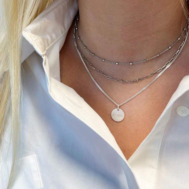 Necklace long links/ ball chain 925 rho.