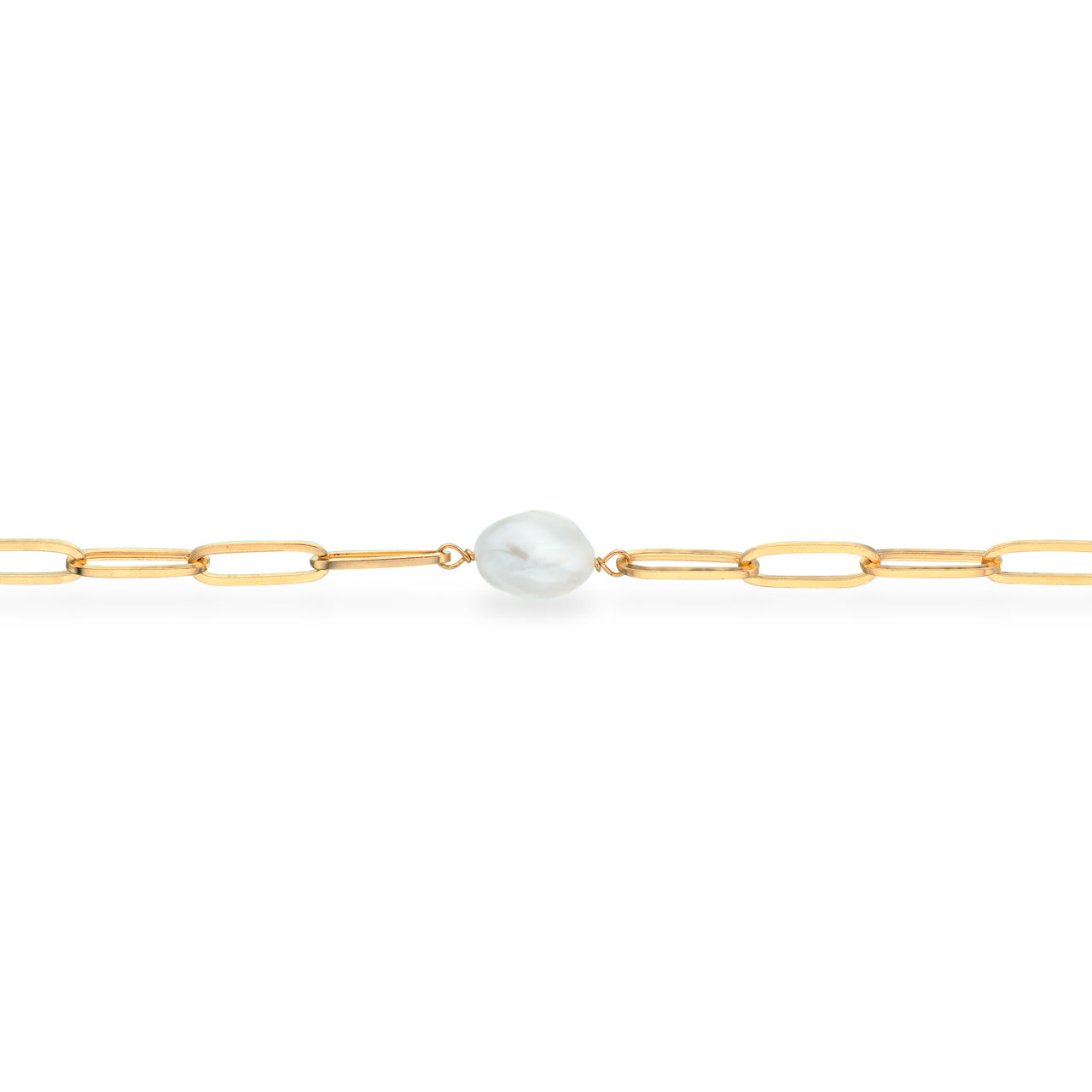 Necklace baroque fwp. 925 goldplated 46 cm